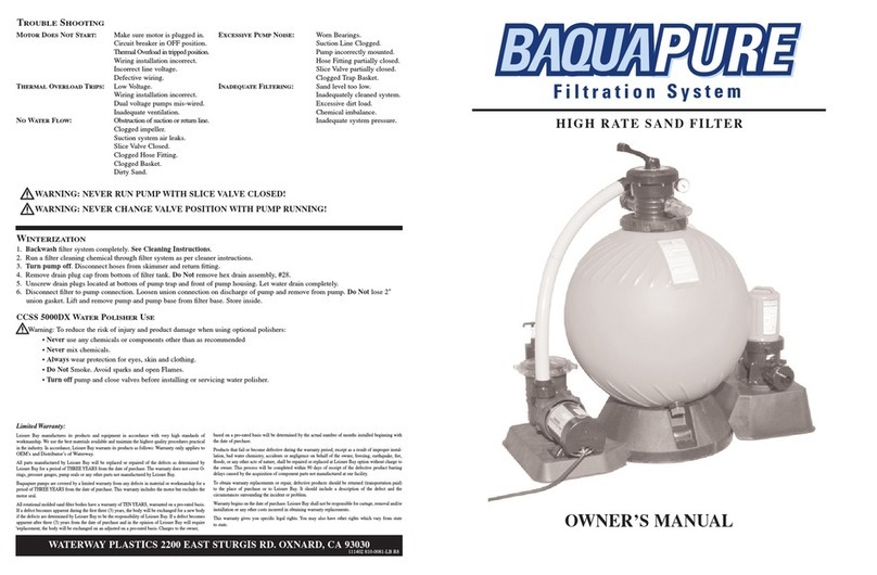 Baquapure HIGH RATE SAND FILTER owner's manual