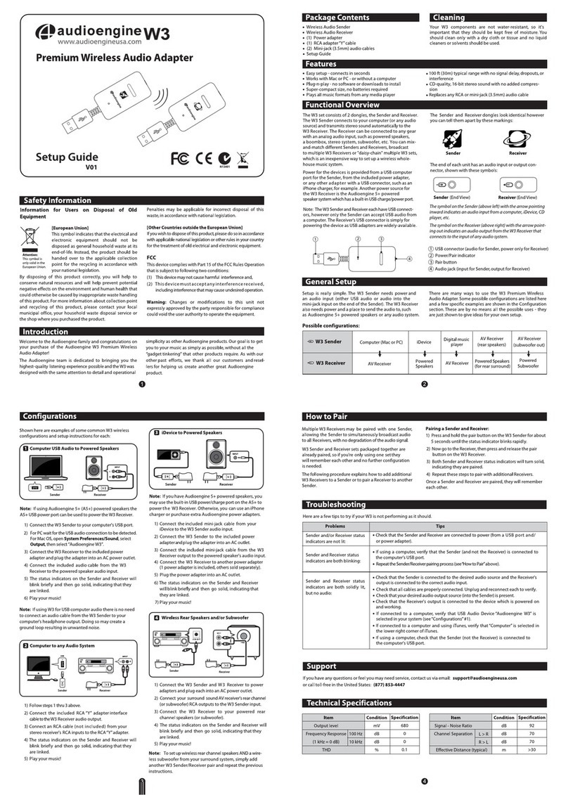 AudioEngine W3 User manual