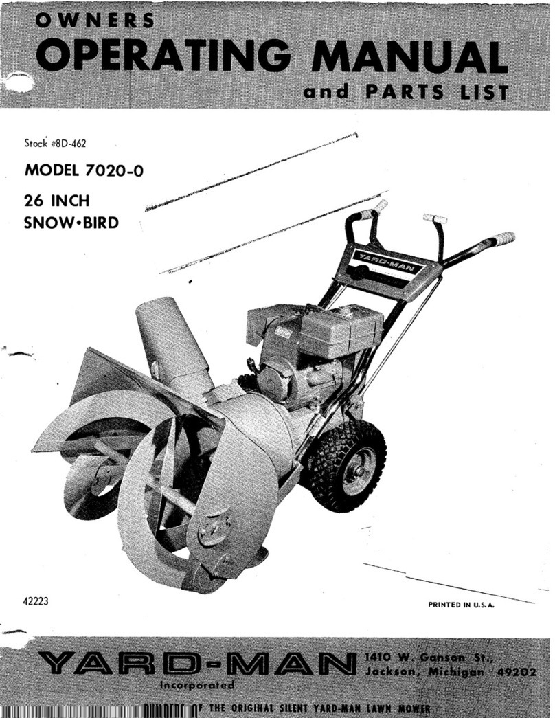 Yard-Man 7020-0 Snow-Bird Operation manual