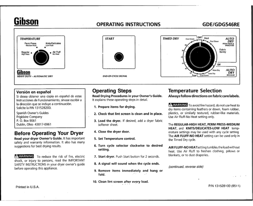 Gibson GDE546RE User manual