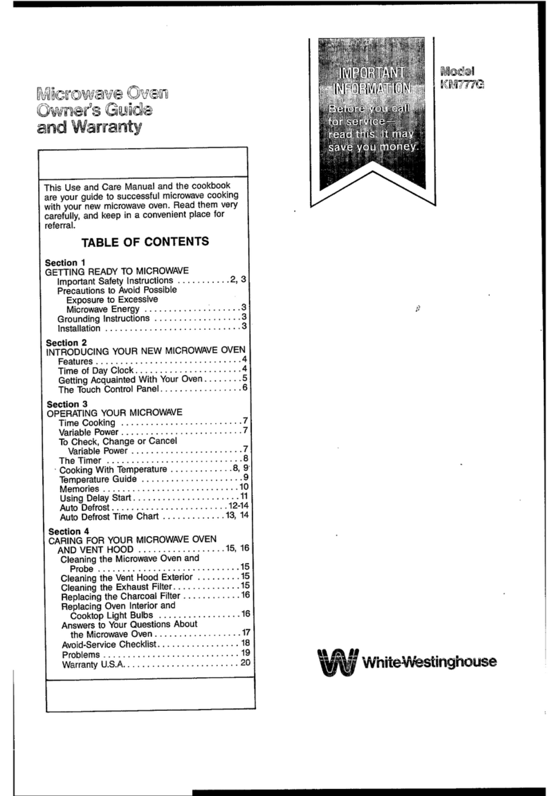 White-Westinghouse KM77G owner's guide
