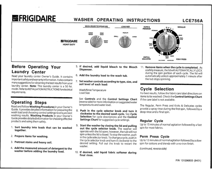 Frigidaire LCE756A User manual