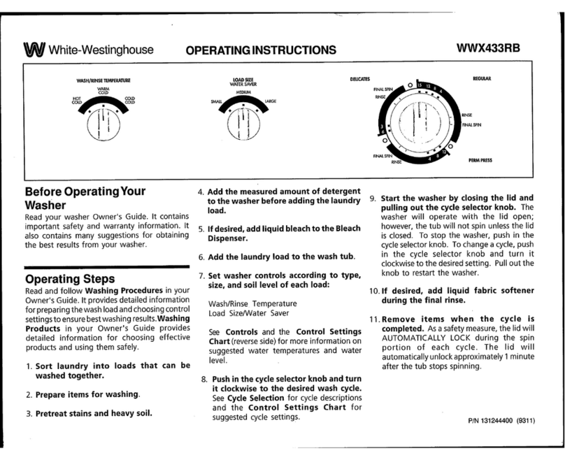 White-Westinghouse WWX433RB User manual