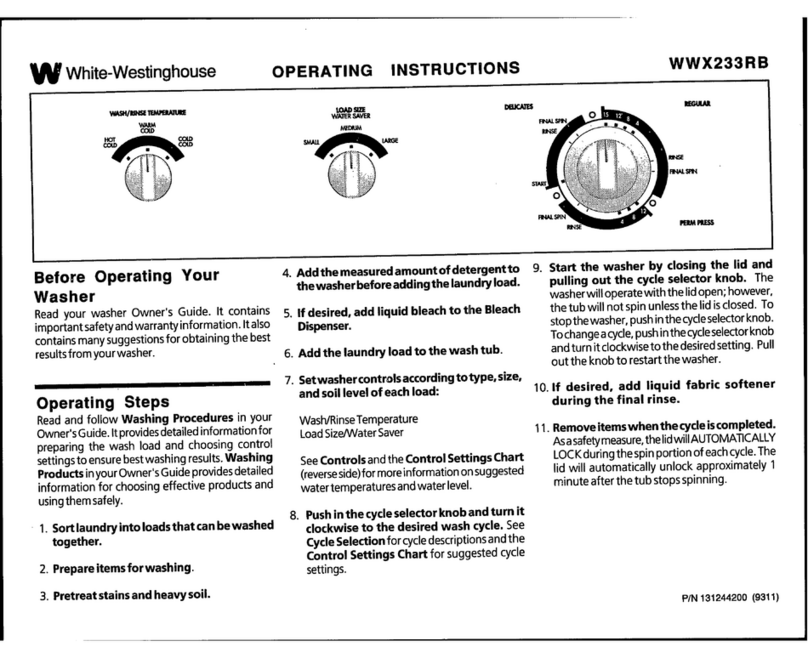 White-Westinghouse WWX233RB User manual