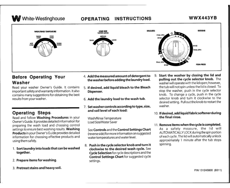 White-Westinghouse WWX443YB User manual