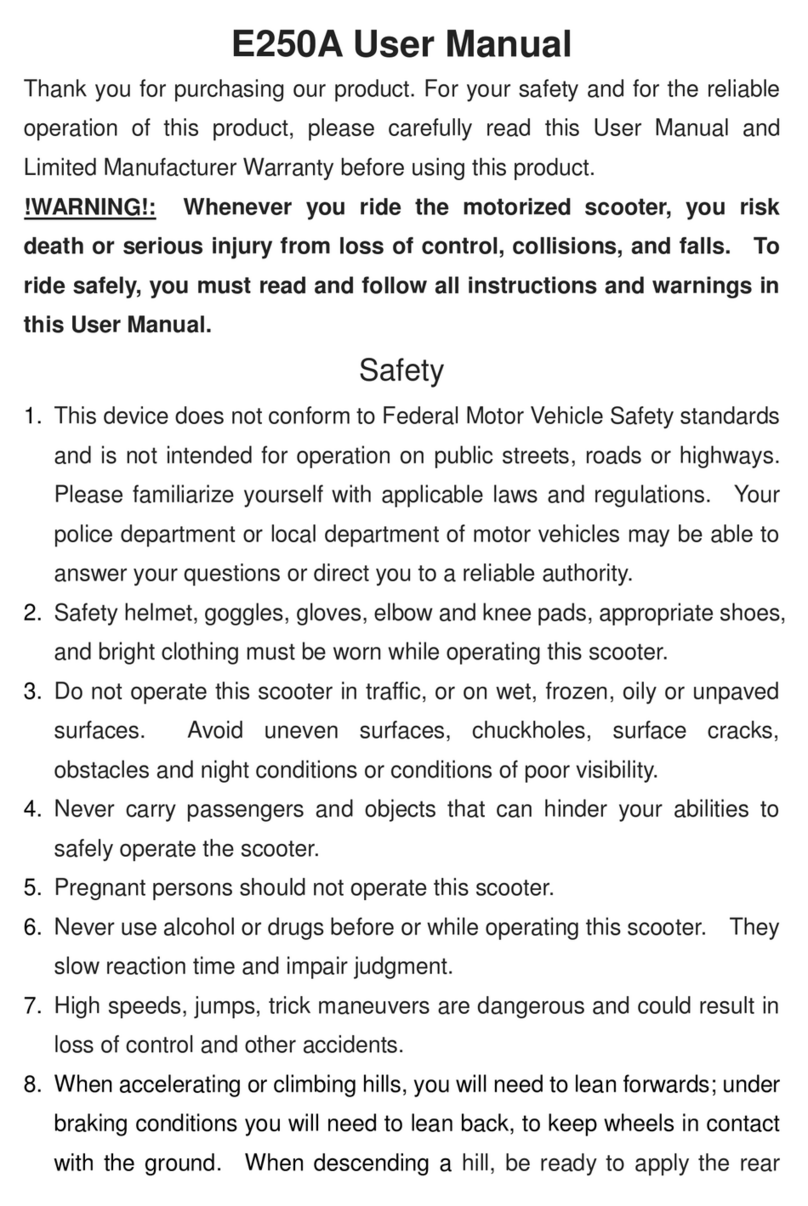 Razor E250A User manual