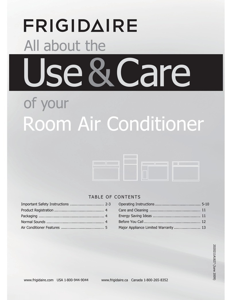 Frigidaire Room Air Conditioner Use & care manual