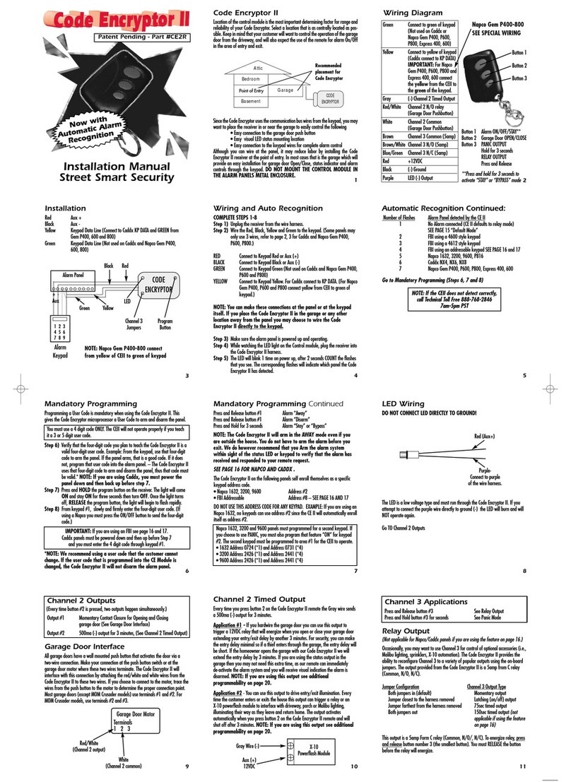 Street Smart Code Encryptor II installation manual Street Smart Code Encryptor II installation manual