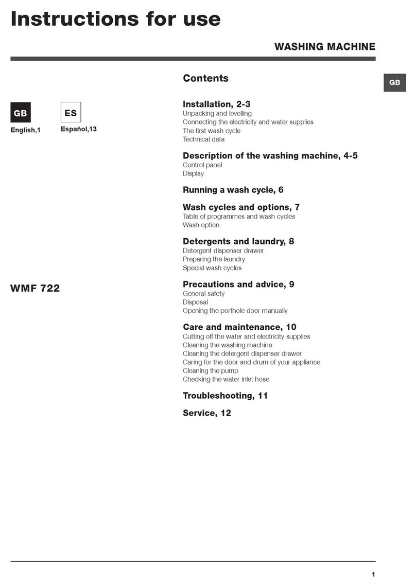 Indesit WMF 722 User manual