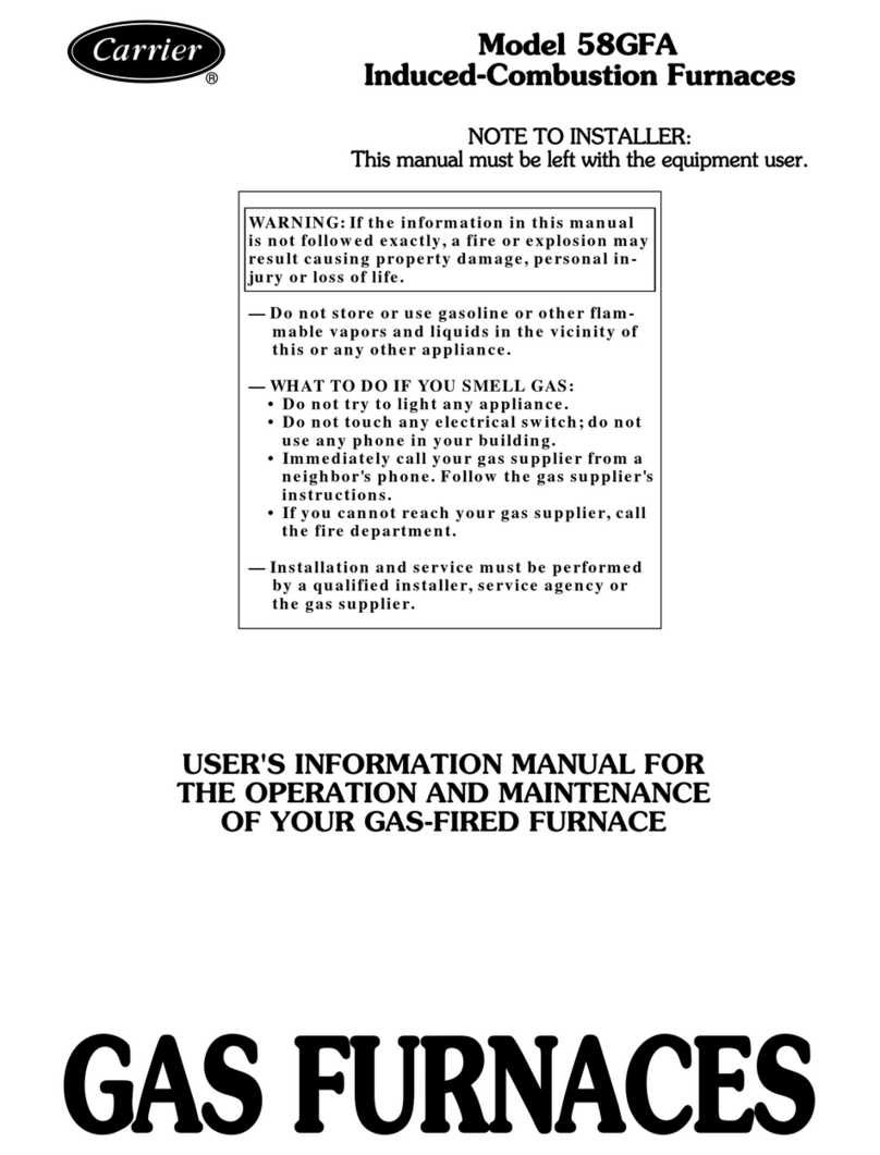 Carrier INDUCED COMBUSTION FURNACES 58GFA Guide Carrier INDUCED COMBUSTION FURNACES 58GFA Guide
