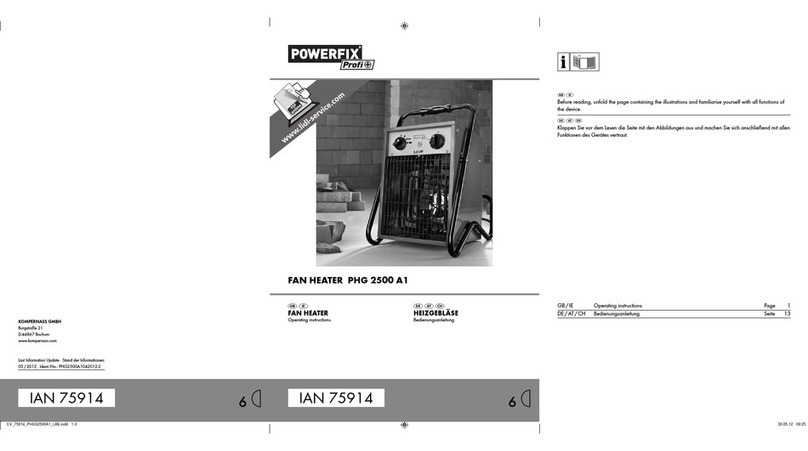 Powerfix Profi PHG 2500 A1 operating instructions
