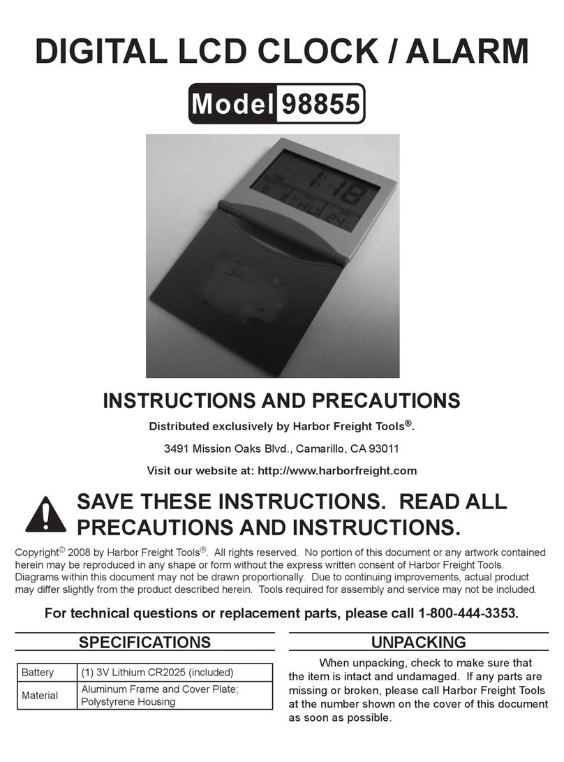Harbor Freight Tools 98855 Instructions and precautions