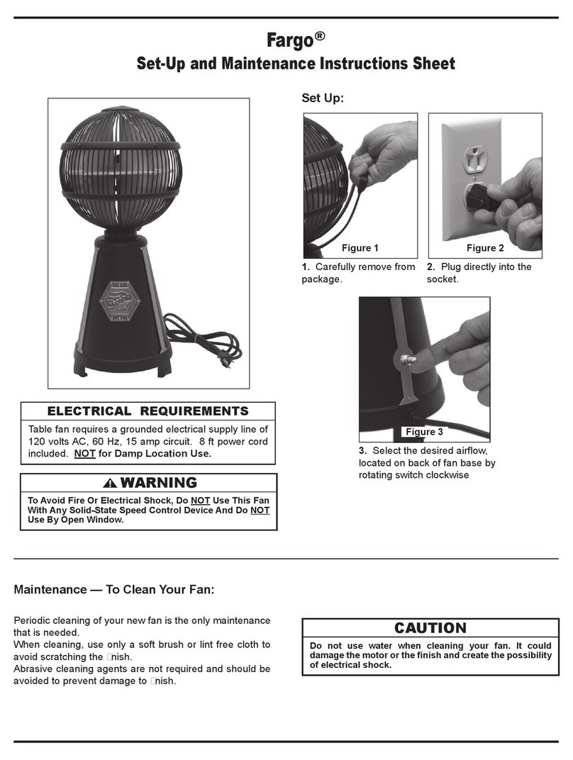 Fargo FP3320BG Set-up and maintenance instructions sheet