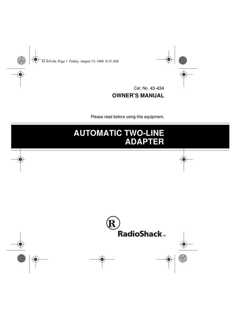 Radio Shack AUTOMATIC TWO-LINE ADAPTER User manual Radio Shack AUTOMATIC TWO-LINE ADAPTER User manual