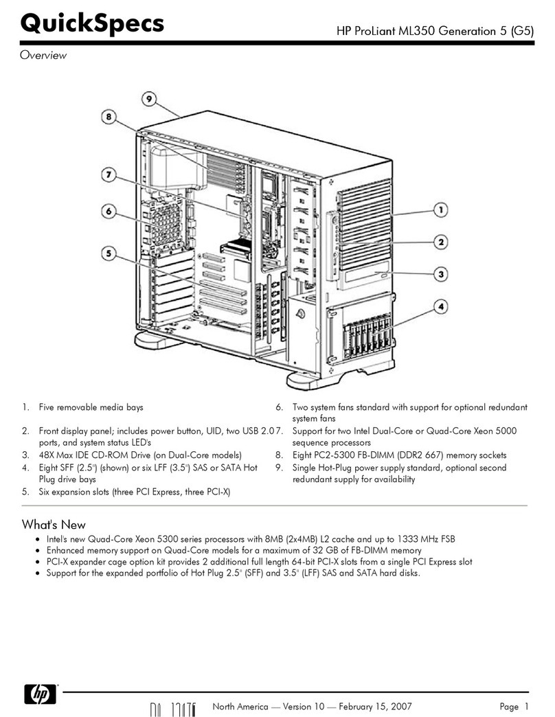 HP ProLiant ML350 Generation 5 (G5) User instructions
