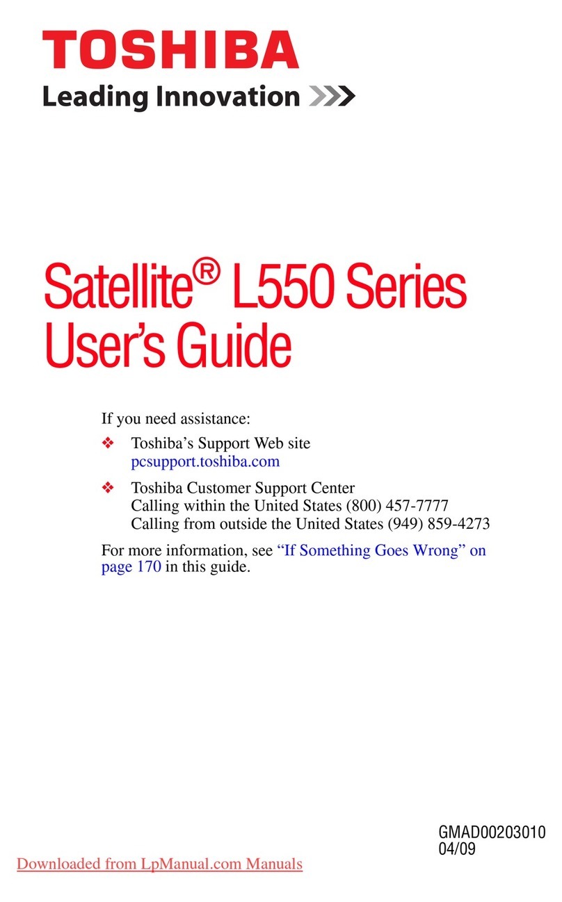Toshiba Satellite L550 series user guide