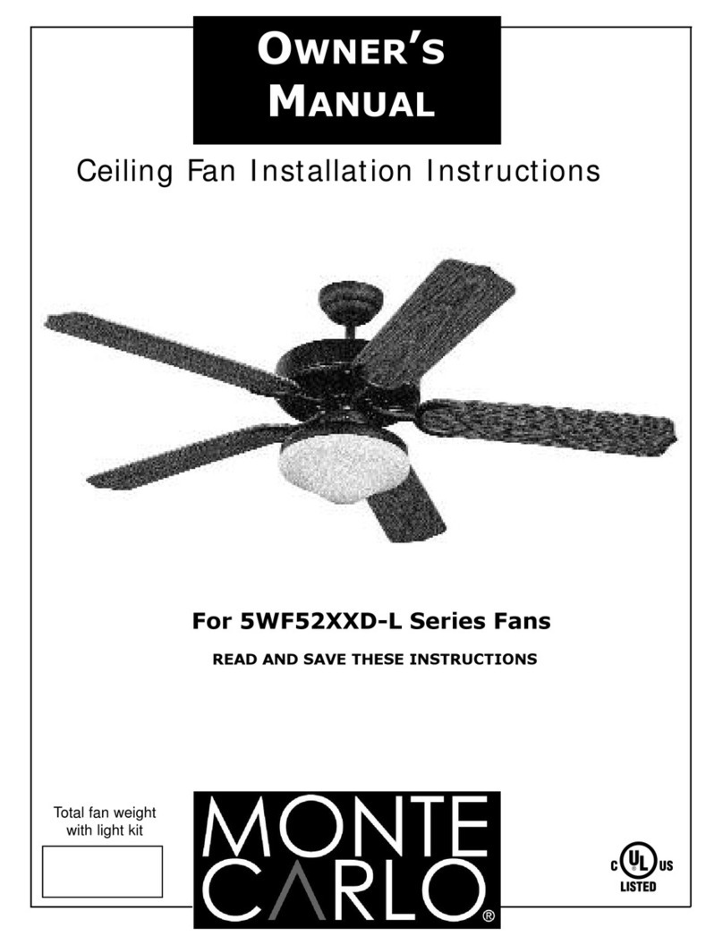 Monte Carlo Fan Company 5WF52XXD-L Series User manual Monte Carlo Fan Company 5WF52XXD-L Series User manual