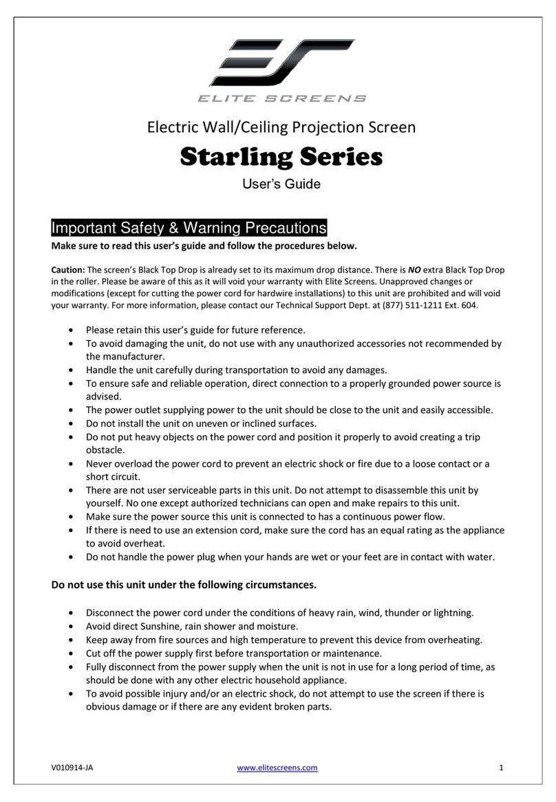 Elite Screens Starling Series user guide