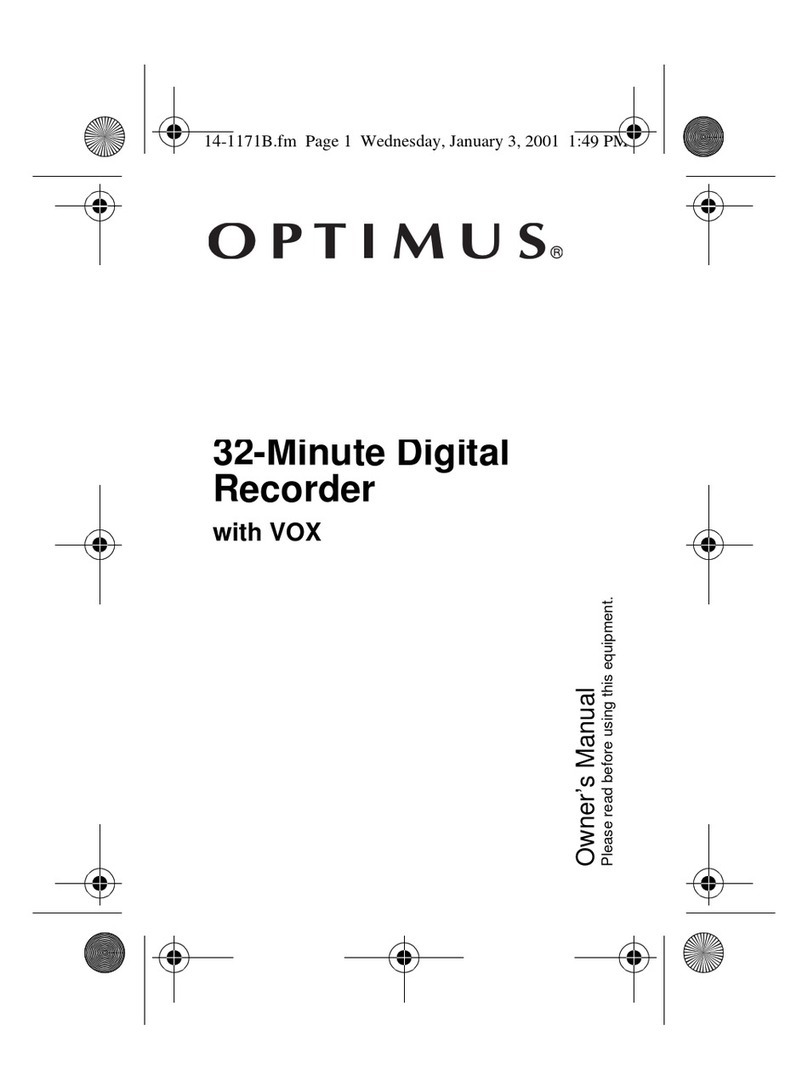 Optimus 32-Minute Digital Recorder owner's manual
