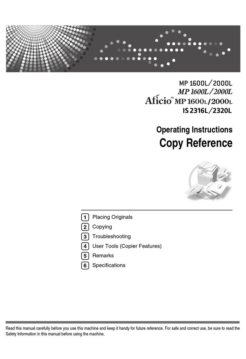 Ricoh Aficio MP 1600L User manual Ricoh Aficio MP 1600L User manual