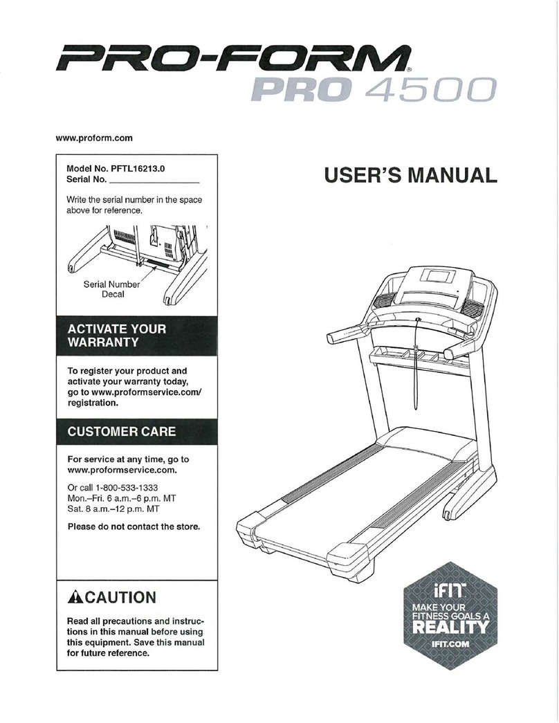 Pro-Form PRO 4500 PFTL.16213.0 User manual