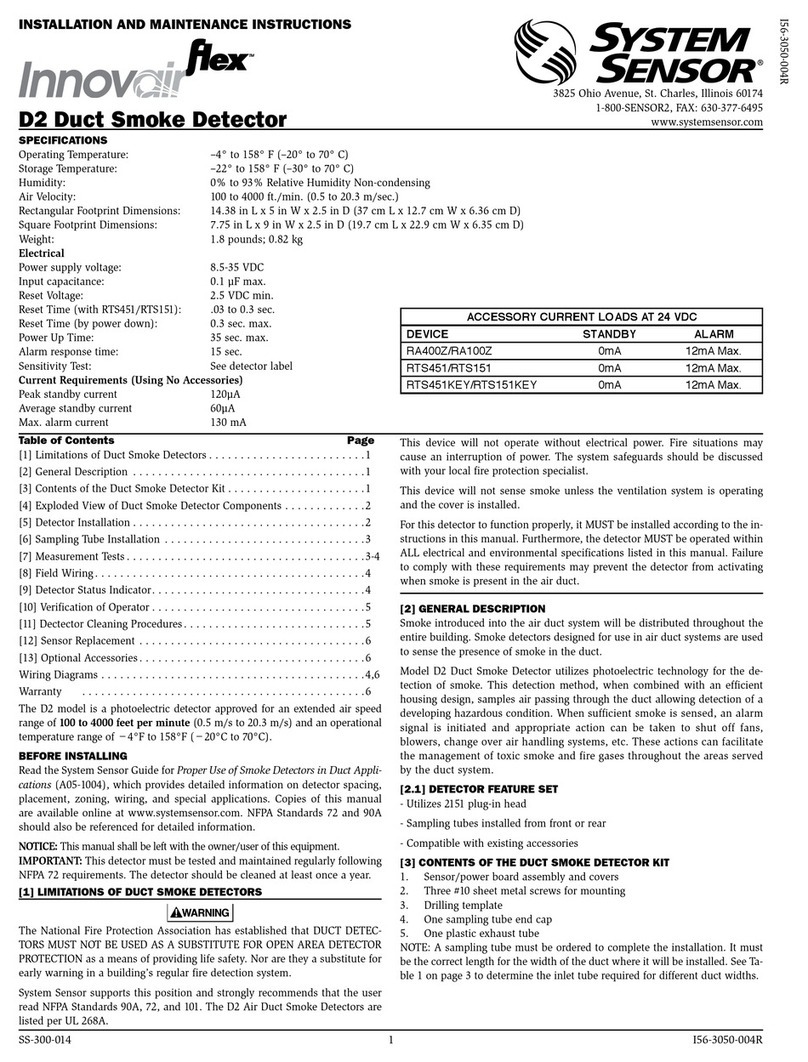 System Sensor Innovair flex D2 User manual