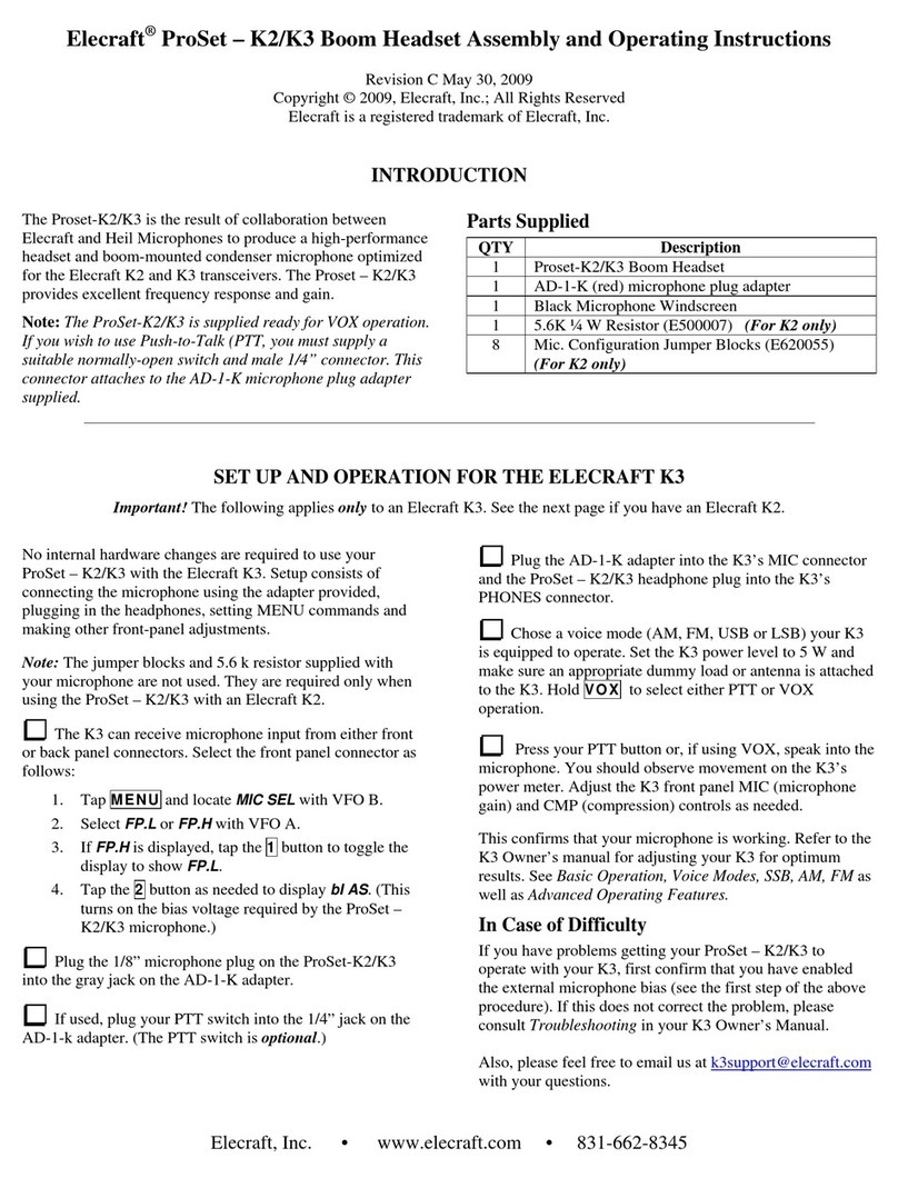 ELECRAFT K2 Assembly and operating instructions