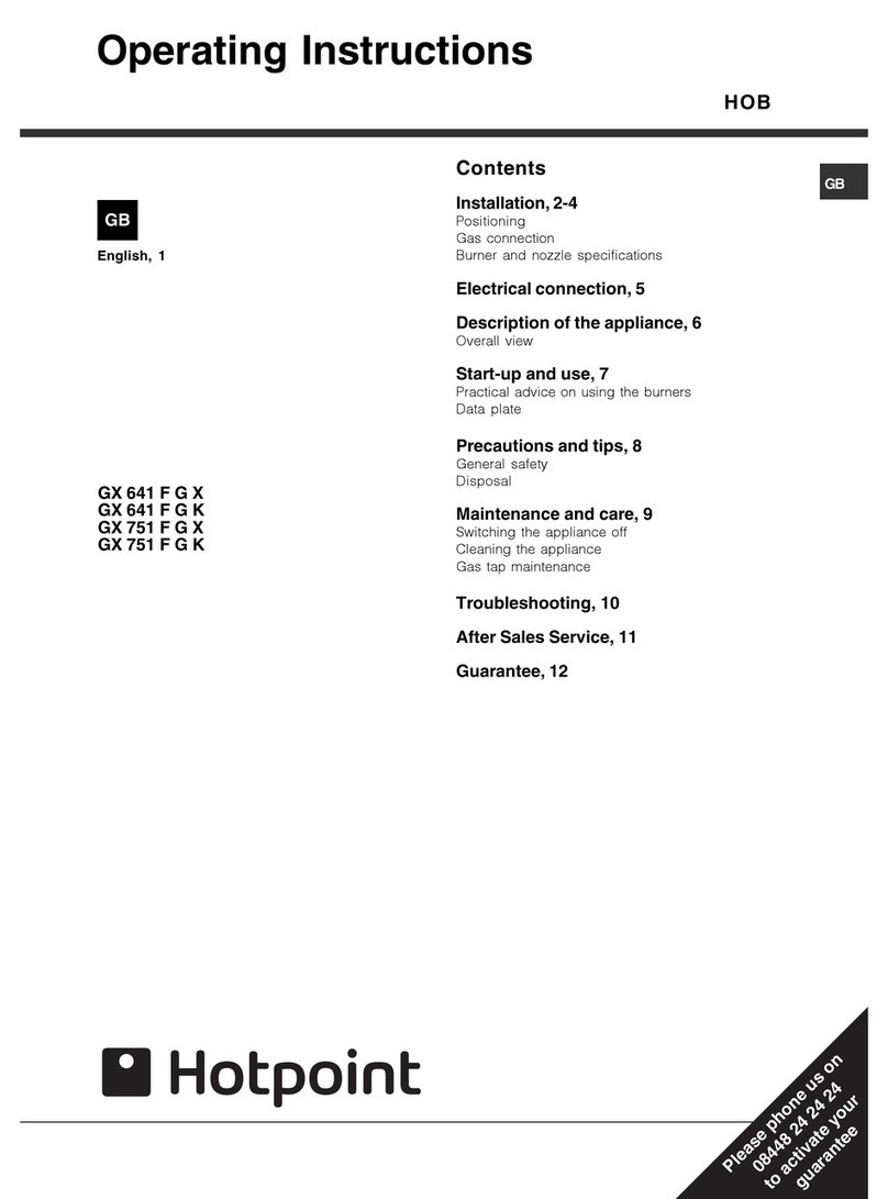 Hotpoint GX 641 F G K operating instructions