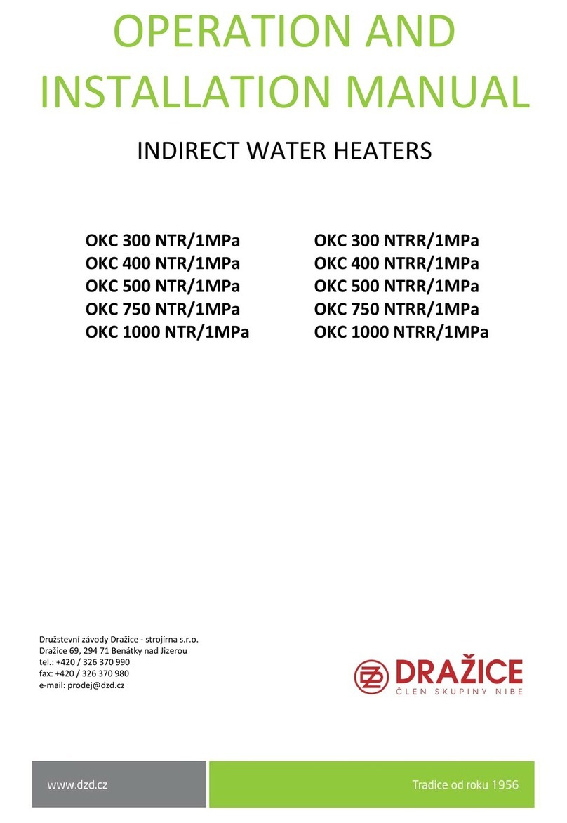 Dražice OKC 300 NTR/1MPa Operation and installation manual Dražice OKC 300 NTR/1MPa Operation and installation manual
