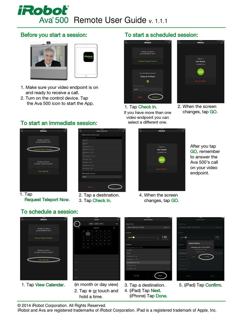 iRobot Ava 500 Remote user guide