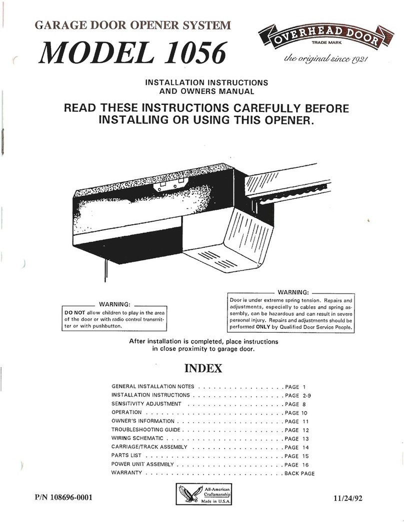 Overhead door 1056 instruction manual