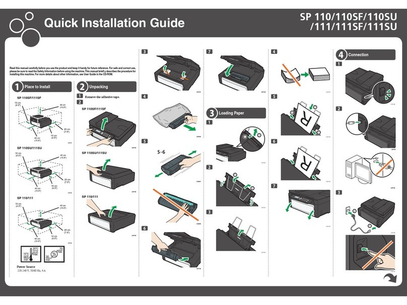 Ricoh SP 110 SU User manual Ricoh SP 110 SU User manual