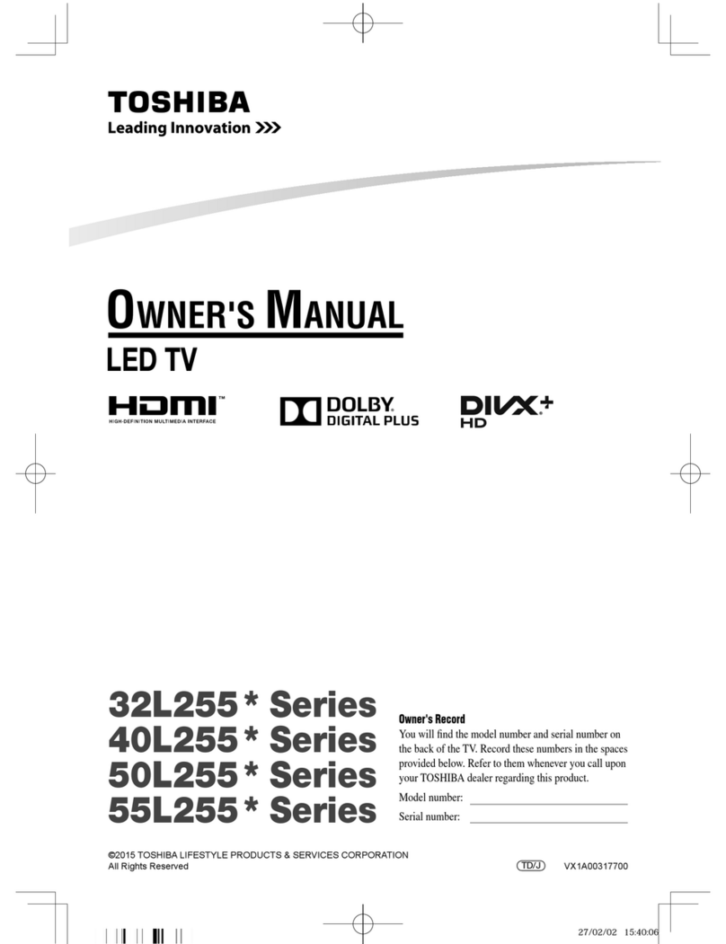 Toshiba 32L255 Series owner's manual