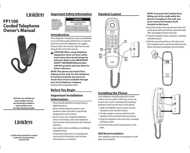 Uniden FP1100 owner's guide