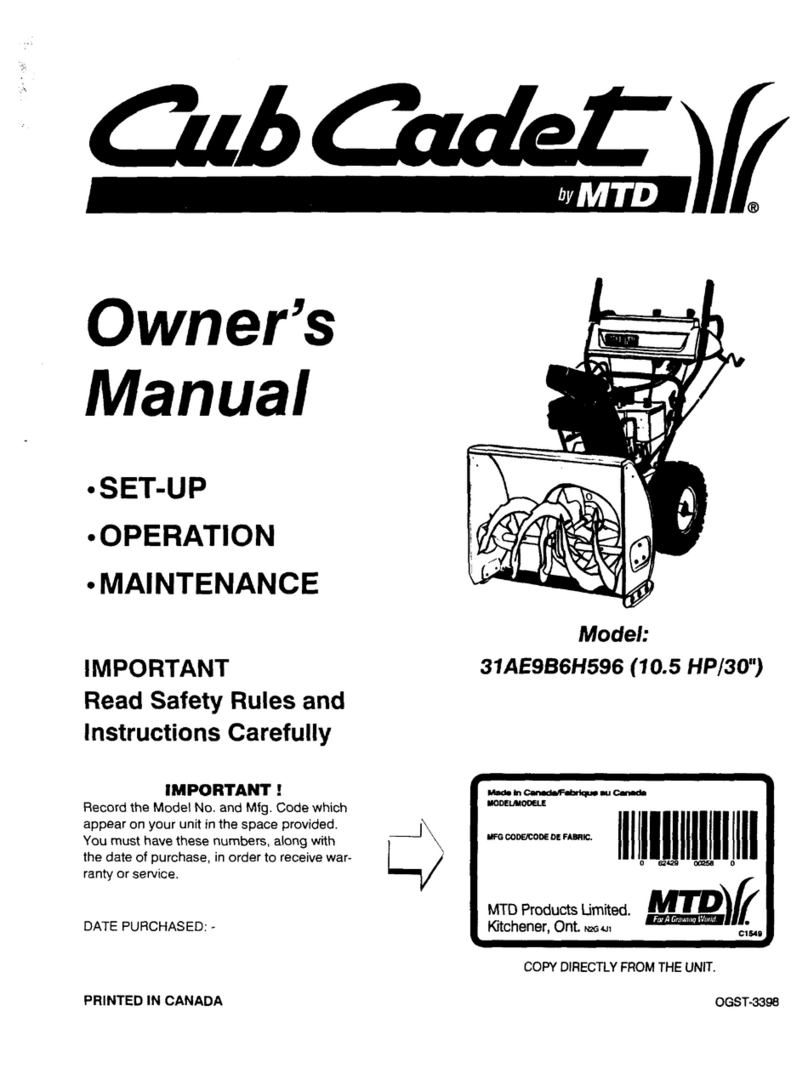 Cub Cadet 31AE9B6H596 User manual
