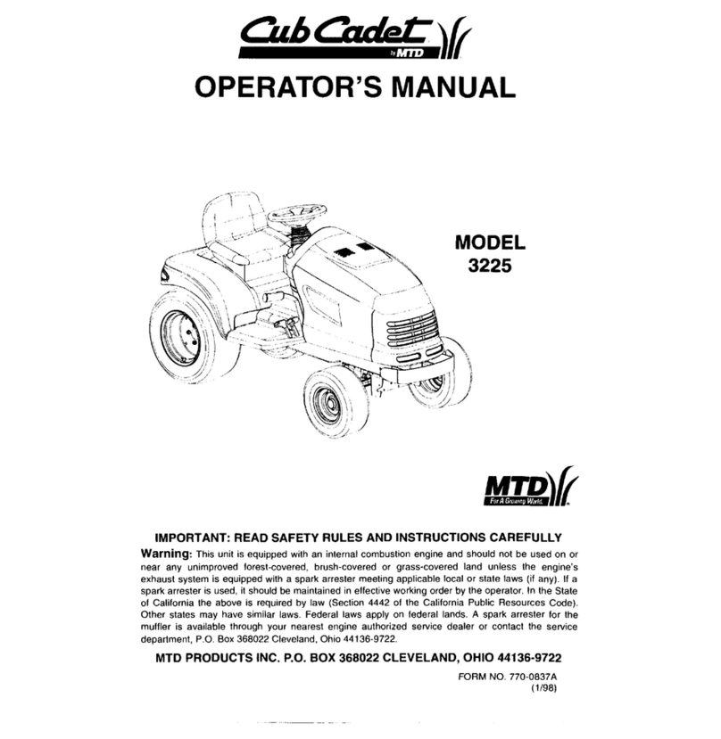 Cub Cadet 3225 User manual Cub Cadet 3225 User manual