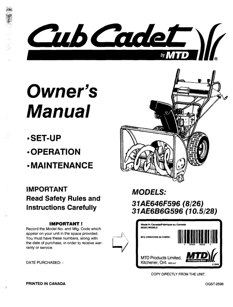 Cub Cadet 31ae646F596 User manual
