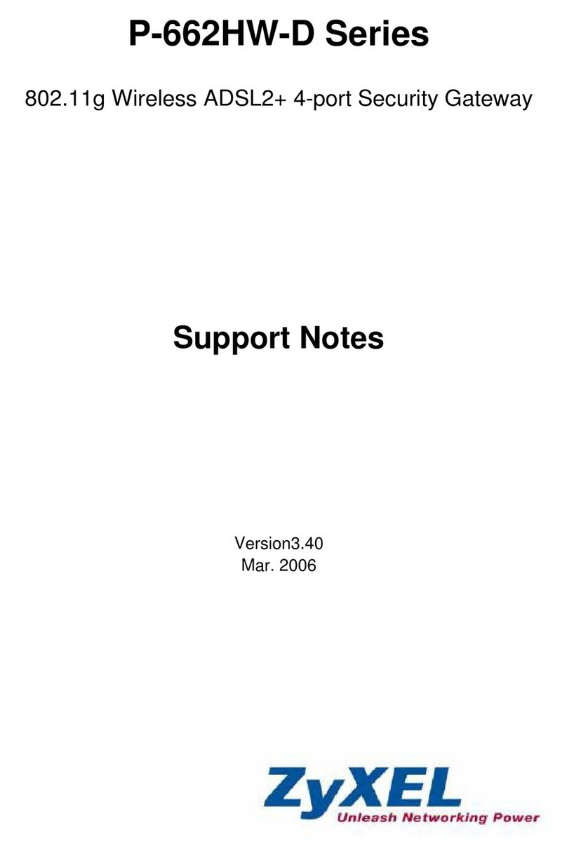 ZyXEL Communications P-662HW-D - V3.40 Support notes