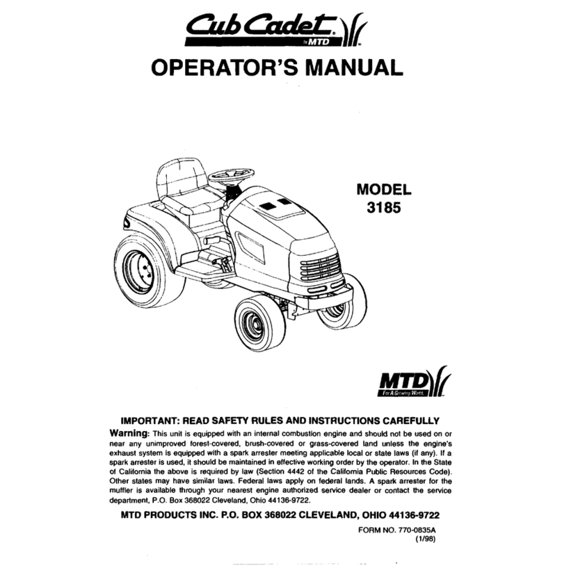 Cub Cadet 3185 Operator's manual