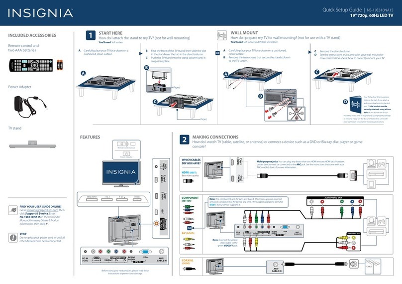 Insignia NS-19E310NA15 Quick setup guide