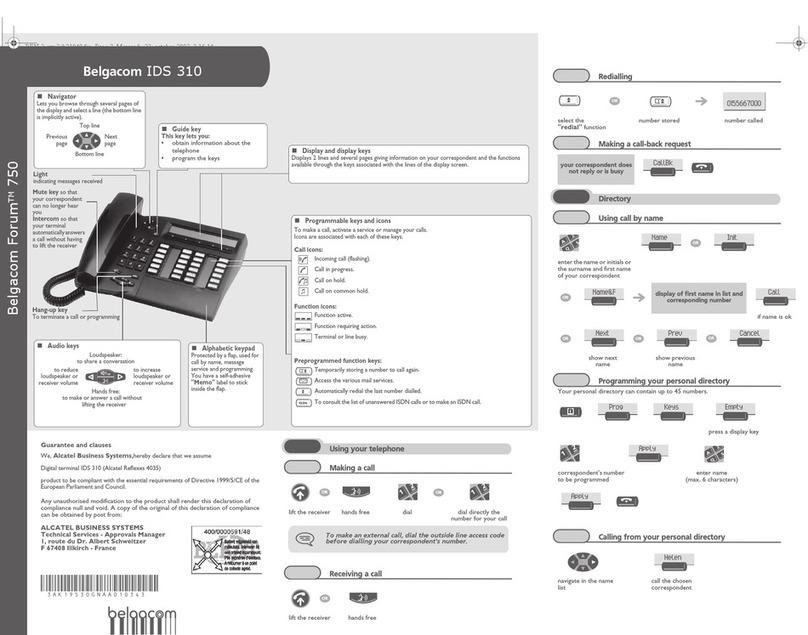 BELGACOM IDS 310 manual