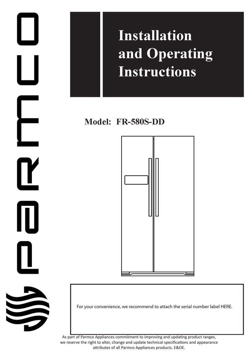 Parmco FR-580S-DD Installation and operating instructions