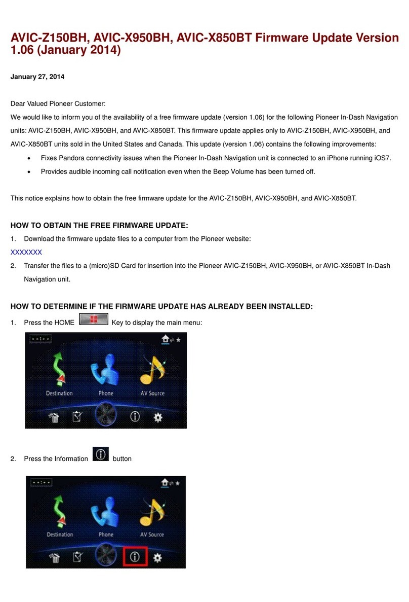 Pioneer AVIC-Z150BH Use and care manual