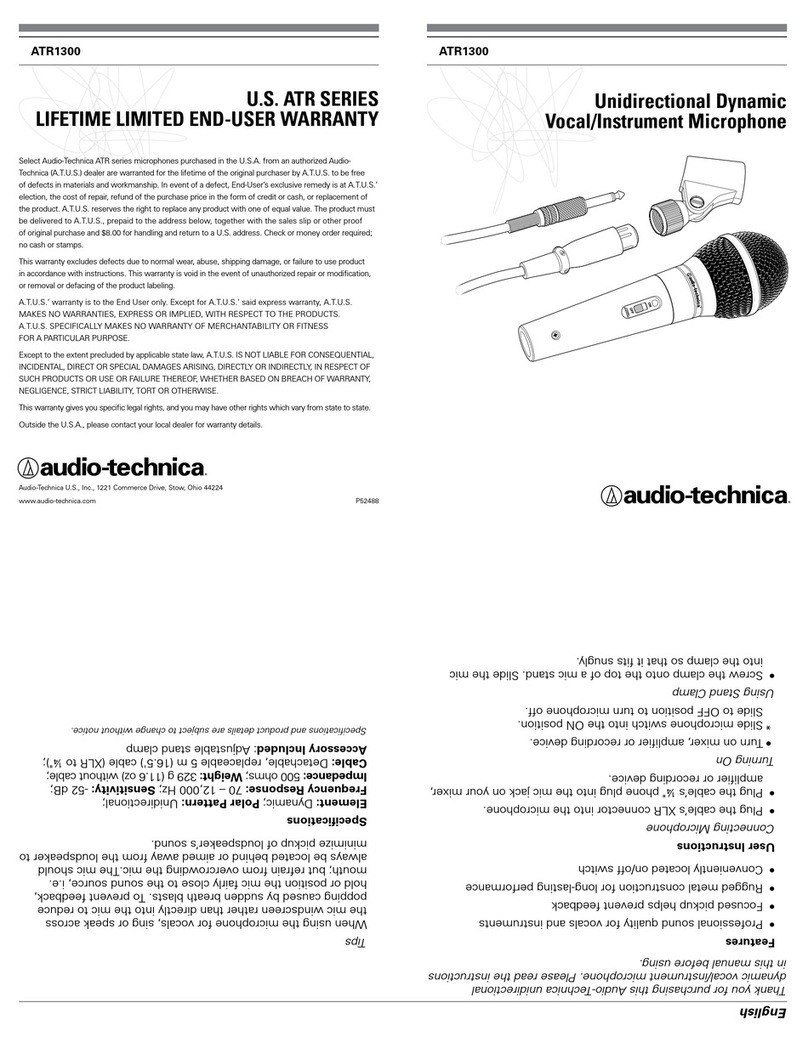 Audio Technica ATR1300 instruction manual