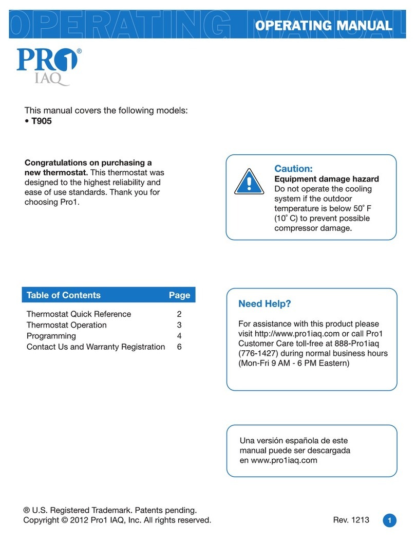 Pro 1 IAQ T905 operating manual
