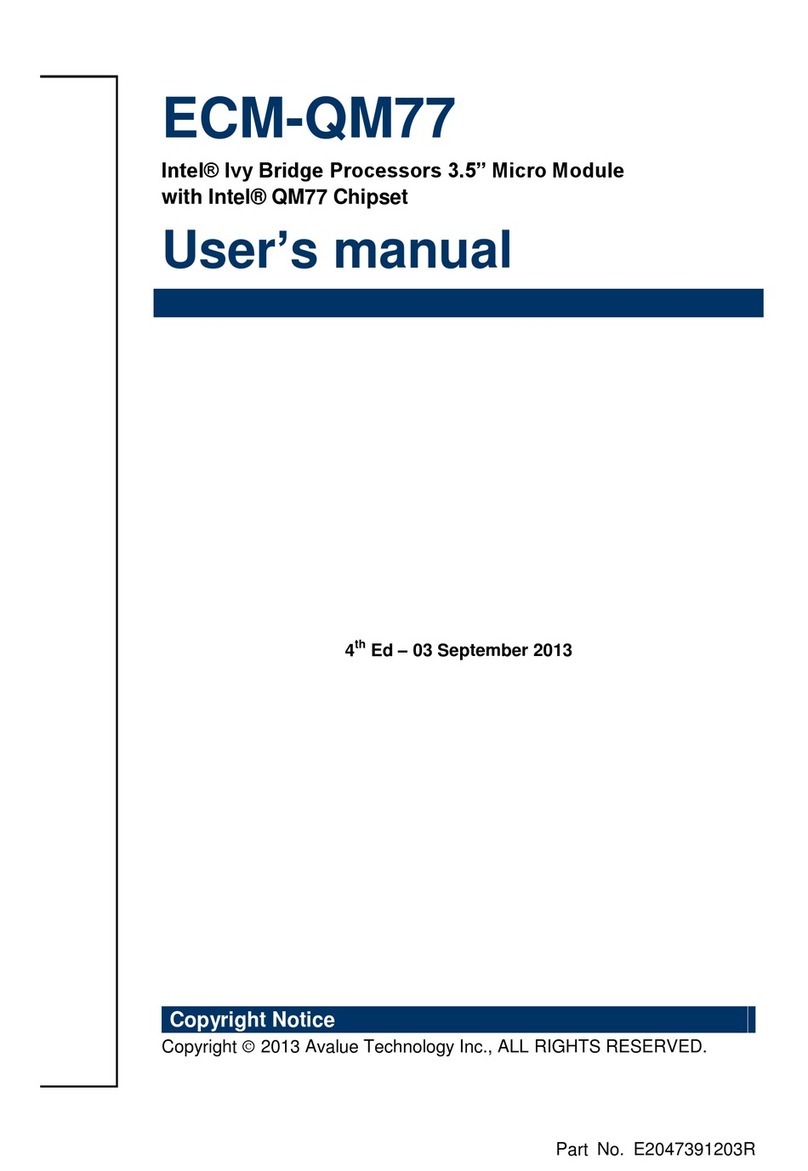 Avalue Technology ECM-QM77 User manual Avalue Technology ECM-QM77 User manual