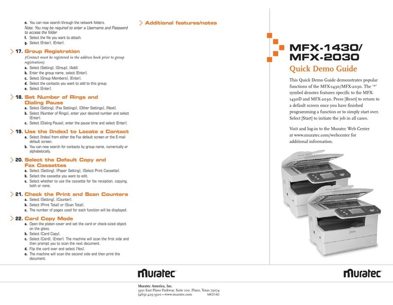 Muratec MFX-1430 Operator's manual