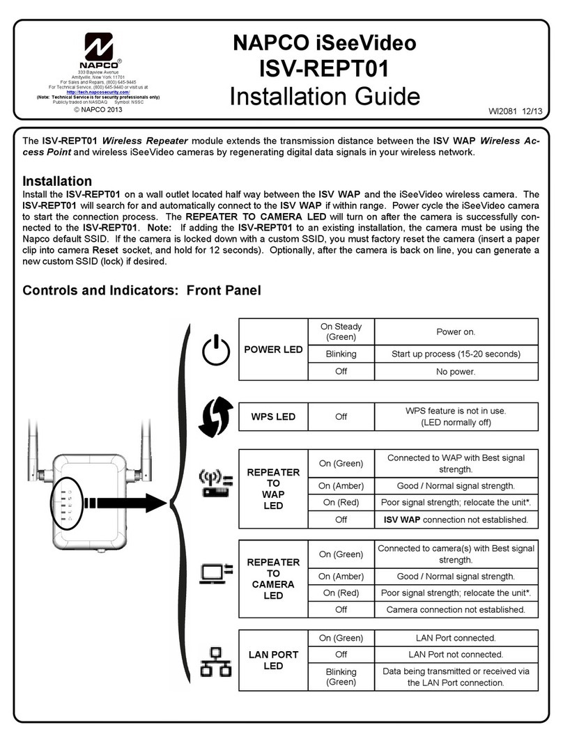 NAPCO ISV-REPT01 iSeeVideo installation guide