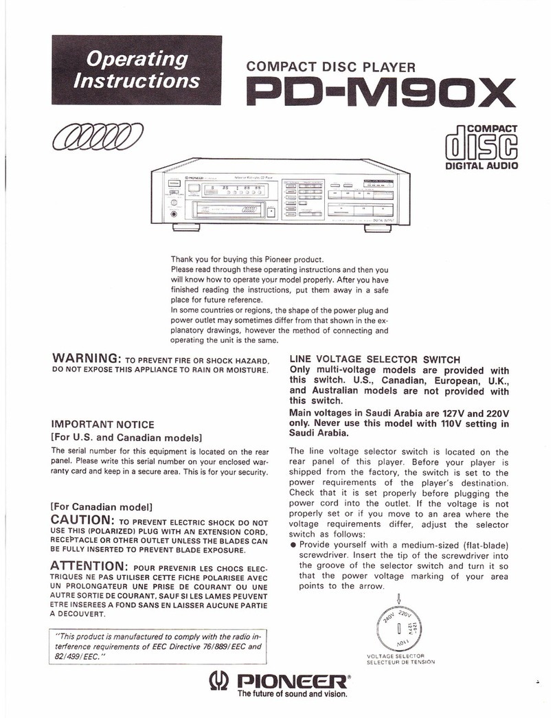 Pioneer PD-M90X User manual