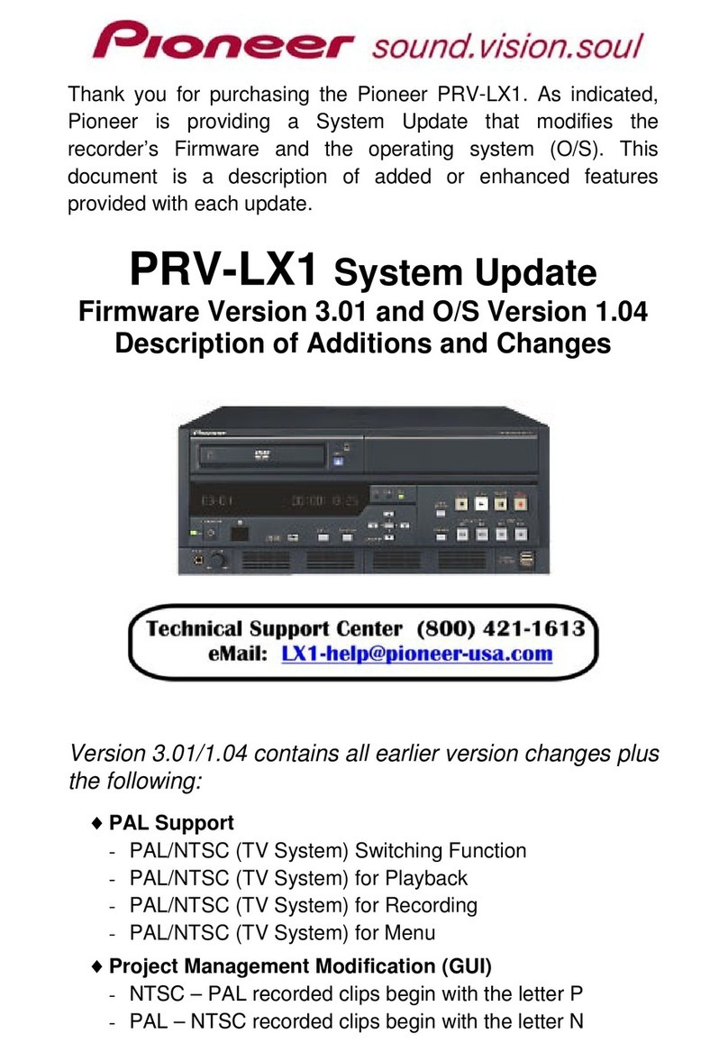 Pioneer PRV-LX1 Technical manual